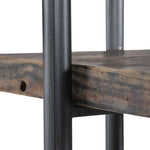 shelving unit four shelves industrial solid wood natural