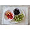 cream scalloped melamine serving platters
