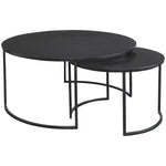 round black nesting coffee tables