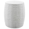 white round braided straw side table accent stool