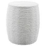 white round braided straw side table accent stool