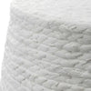 white round braided straw side table accent stool