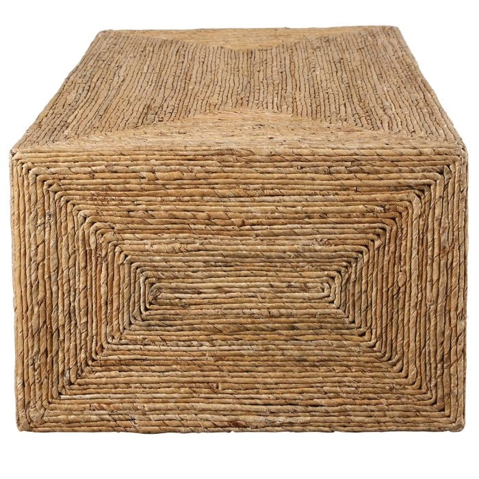 open design natural banana plant coffee table coastal