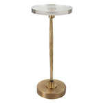 brass bronze crystal round drink table