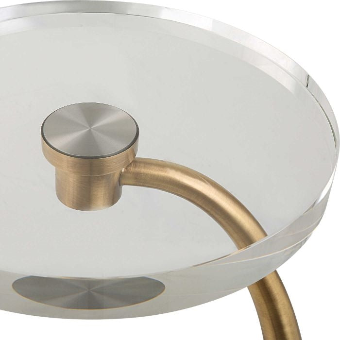 brass bronze crystal round drink table
