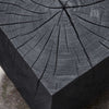rustic black solid wood accent table stool bowed corners