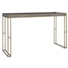console table faux charcoal gray shagreen leather brass steel frame