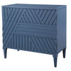 3-drawer chest modern geometric carved front sea blue