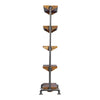 standing shelf unit etagere wood five pipe frame industrial