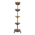 standing shelf unit etagere wood five pipe frame industrial