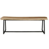bench natural wood iron base