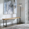 bench natural wood iron base