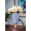 blue white gold zig zag vase
