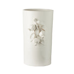 round tall white ceramic vase pomegranates