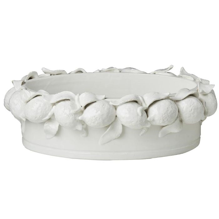 oval bowl white lemons