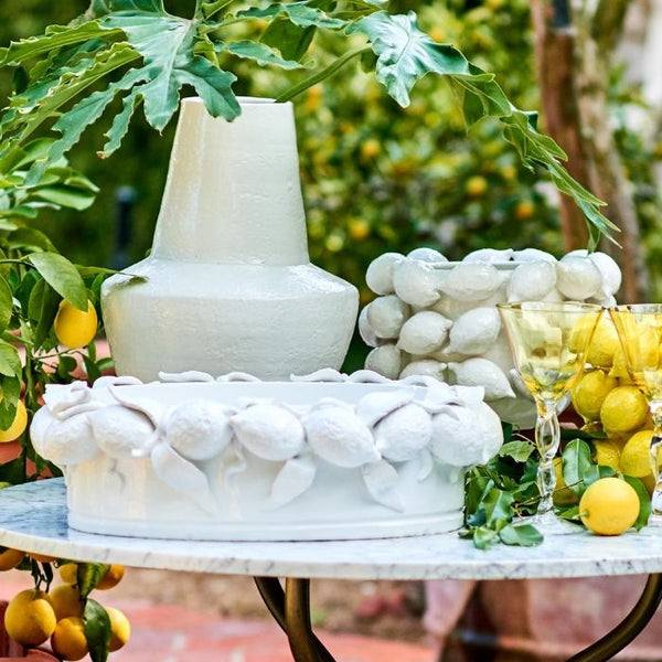 oval bowl white lemons