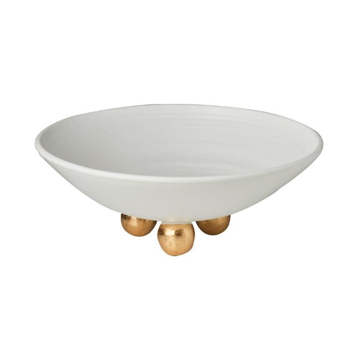matte white footed plate white gold ceramic