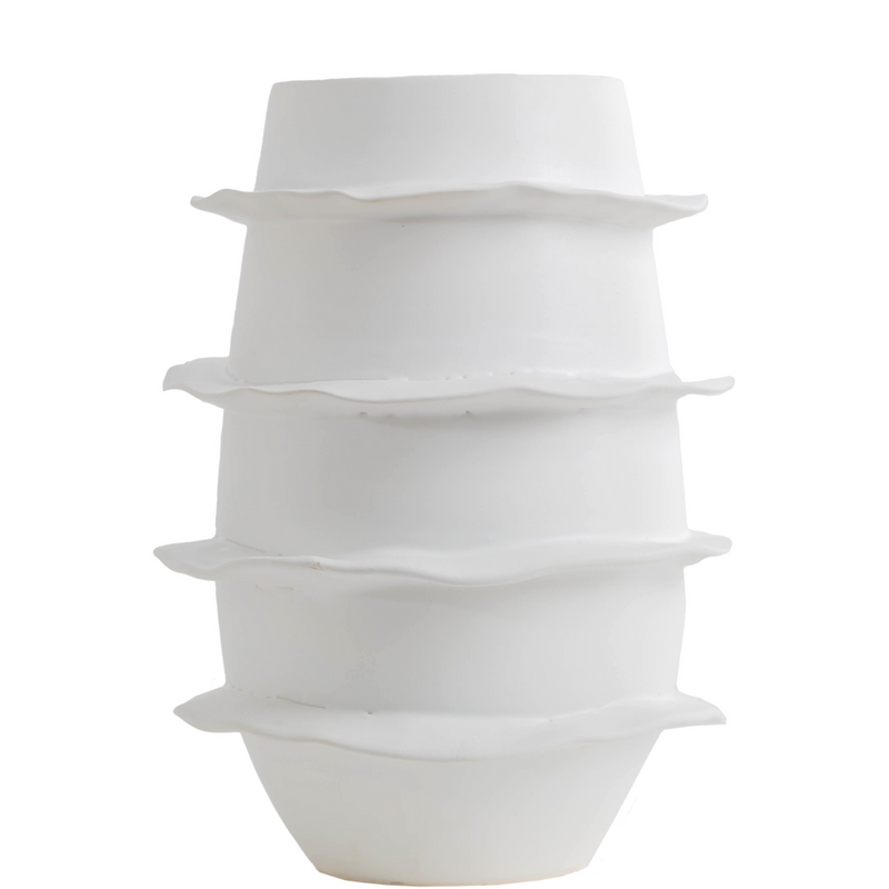 white decorative contemporary vase