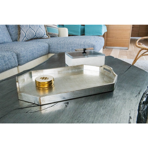 crackled silver tray