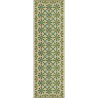 green teal floral lay flat rug