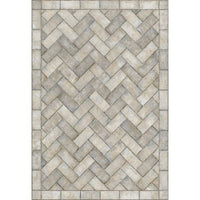 vinyl floorcloth gray wash neutral herringbone
