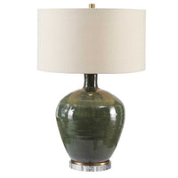 emerald green glazed ceramic table lamp