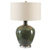 emerald green glazed ceramic table lamp