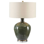 emerald green glazed ceramic table lamp