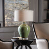 emerald green glazed ceramic table lamp