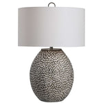 gray white table lamp