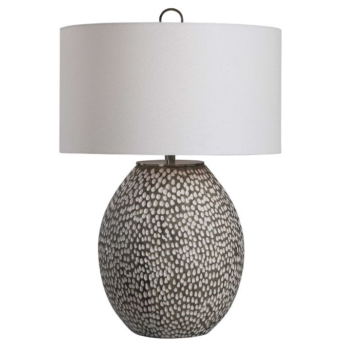 gray white table lamp