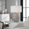 gray white table lamp