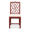 hand carved birch bamboo red dining chair