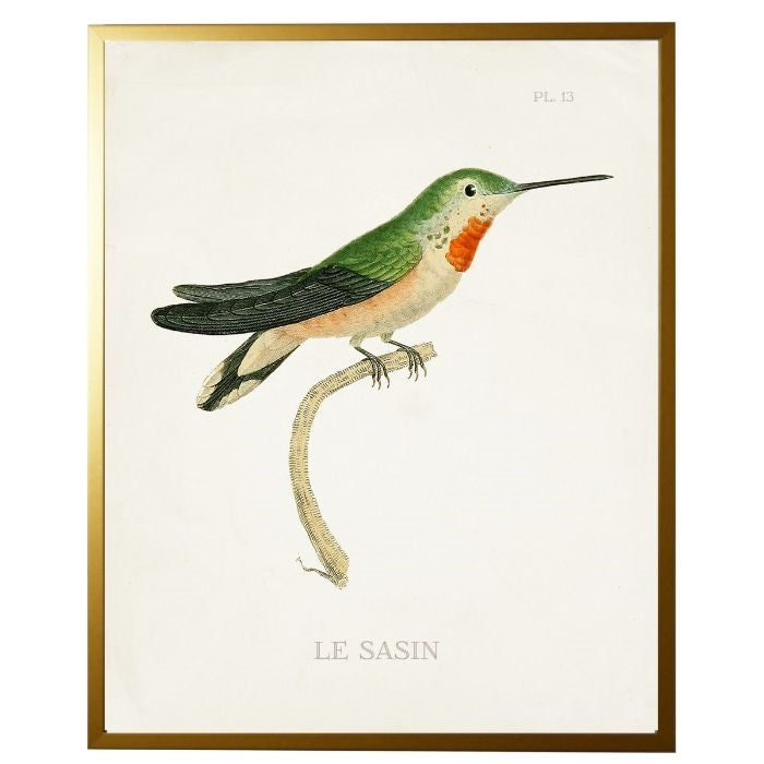 right facing hummingbird wall art