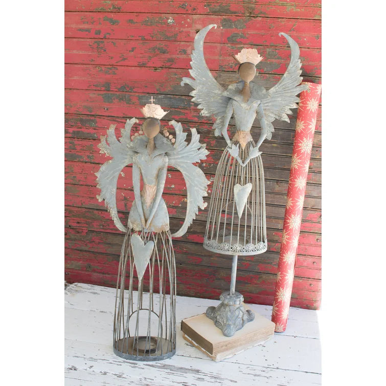 Christmas Angels - Metal - Votive Candle Holders (set of two)