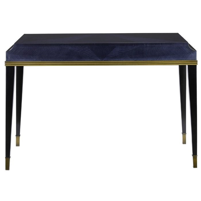 writing desk sapphire black brass glossy