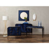 writing desk sapphire black brass glossy