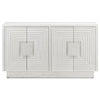 white oak geometric 4 door cabinet