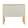 ivory & brass parisian glass panel 2 drawer chest