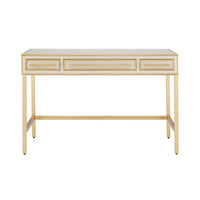 ivory & brass parisian 3 drawer vanity with beveled top