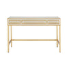 ivory & brass parisian 3 drawer vanity with beveled top
