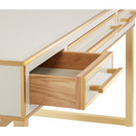ivory & brass parisian 3 drawer vanity with beveled top