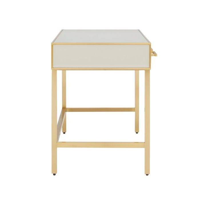 ivory & brass parisian 3 drawer vanity with beveled top