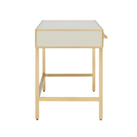 ivory & brass parisian 3 drawer vanity with beveled top