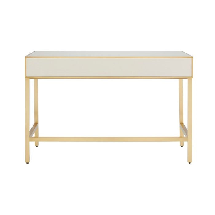 ivory & brass parisian 3 drawer vanity with beveled top