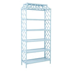 bookcase Chippendale light blue rattan
