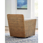 swivel chair natural cream cushion woven rattan
