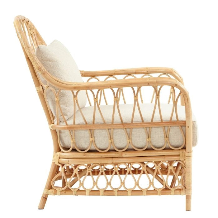 natural cushion club chair woven rattan