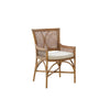 rattan arm chair accent dining cream cushion honey brown