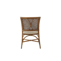 rattan arm chair accent dining cream cushion honey brown